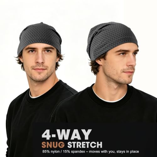 WTACTFUL 3-Pack Breathable Cooling Skull Cap for Men & Women - Black, Blue, Green