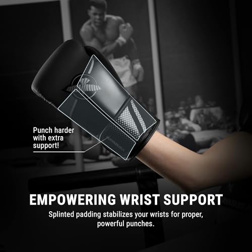 Hayabusa Sport Boxing Gloves 16oz Black Charcoal Dual-Splinted Support