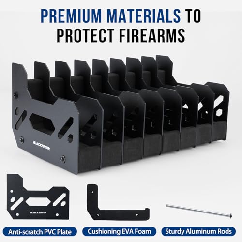 BlackSmith 2-Piece Foam Gun Rack Set with 8 Slots per Piece for Pistols & Revolvers