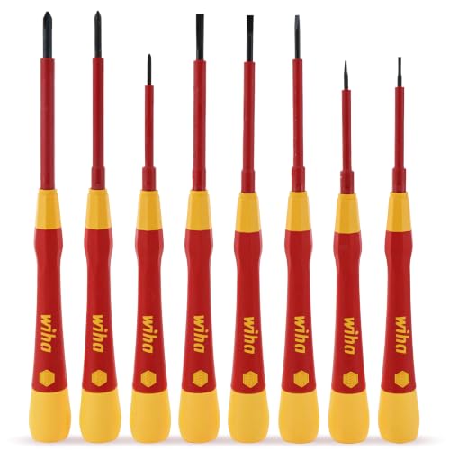 Wiha PicoFinish Insulated Slotted & Phillips Precision Screwdriver Set - 8-Piece