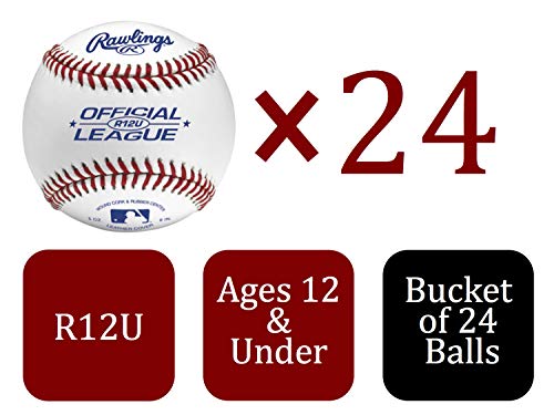Rawlings Youth Baseballs 24 Pack for Game & Practice | Durable Leather Cover