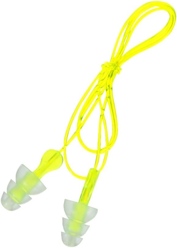 Peltor Sport Tri-Flange Earplugs - Comfortable Noise Reduction (NRR 26 dB) - 3 Pairs, Neon Yellow