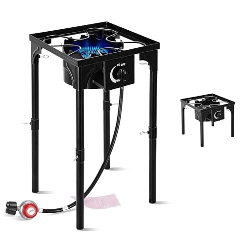 Outdoor Camping Stove 130,000 BTU Single Burner - Adjustable & Portable - Variation 1 Burner New