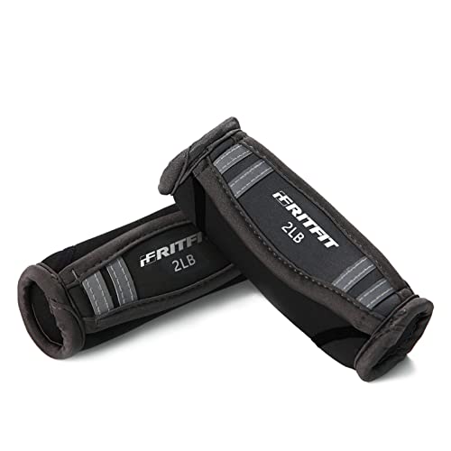 2lb Hand Weights Set with Reflective Straps for Walking & Exercise - RitFit