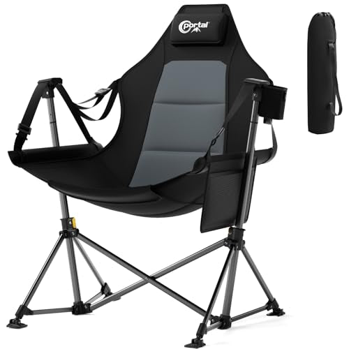 Portal Hammock Camping Chair Black 1 Pack Adjustable Recline Outdoor Seat