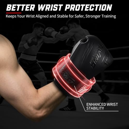 Elite Boxing Gloves for Men Women Adults - Black 16oz Supportive MMA Kickboxing