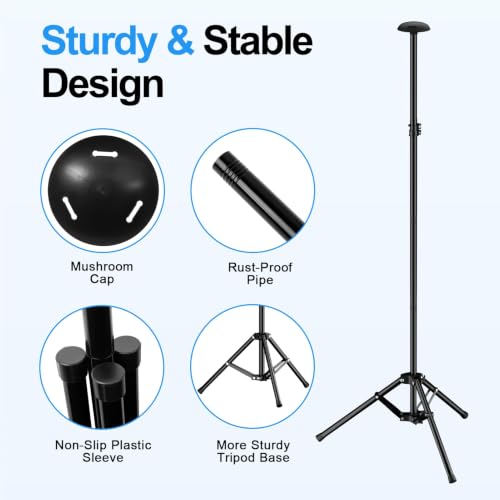 EMART Adjustable Boat Cover Support Poles 33-66 Inches Black 2 Pack