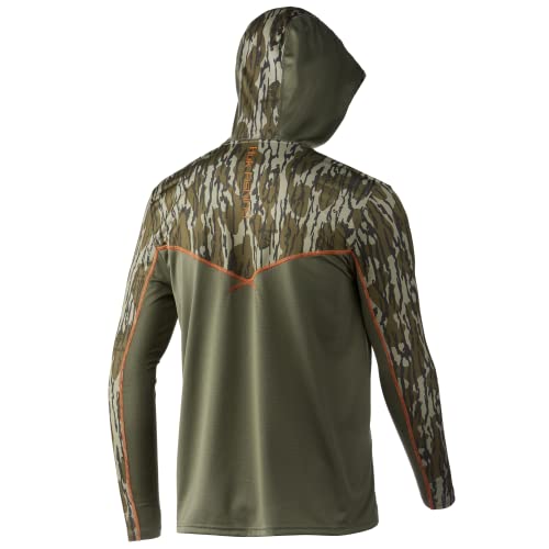 Men's Icon X Camo Hoodie - UPF 50+ Long-Sleeve Fishing Shirt, Large Mossy Oak