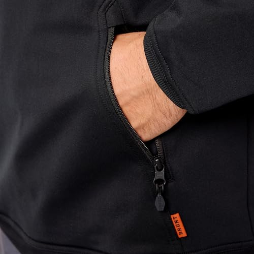 BRUNT Tech Hoodie Men 2XL Black - Casual Athletic Sweatshirt for Sports & Lounge