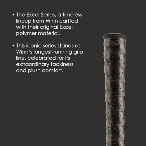 Winn Excel Oversize Black Golf Grip Set of 9 - Durable Replacement Accessory