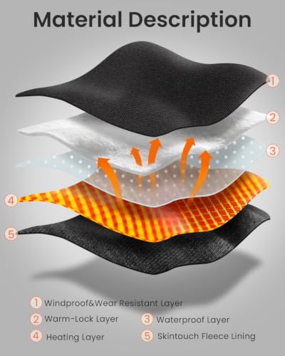 JS LifeStyle Rechargeable Heated Gloves for Men & Women, Black, Medium