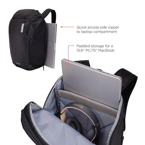 Thule Chasm 26L Backpack Black - Weather-Resistant Daypack for Travel & Sport
