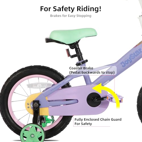 Kids Bicycle 12-18 Inch for Girls with Training Wheels - Purple, 16 Inch Variant