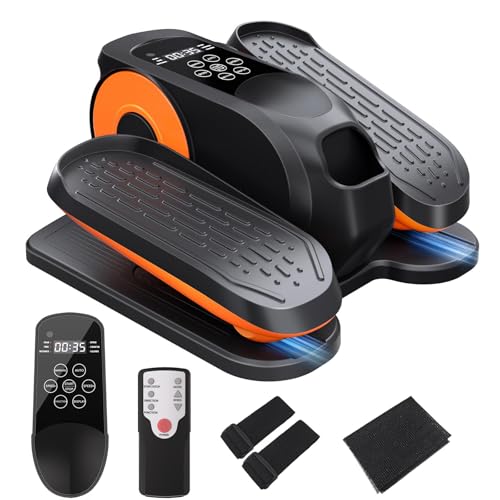 Under Desk Elliptical Machine for Seniors - Quiet Portable Pedal Exerciser with Remote and 12 Speeds