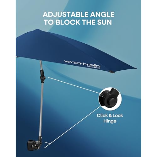 Sport-Brella Versa-Brella SPF 50+ Adjustable Umbrella with Universal Clamp - Gray