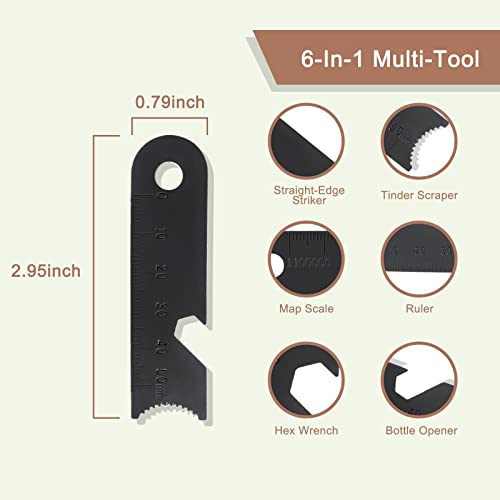Fire Starter Survival Kit with Ferro Rod, Multi-Tool Striker & Tinder Rope