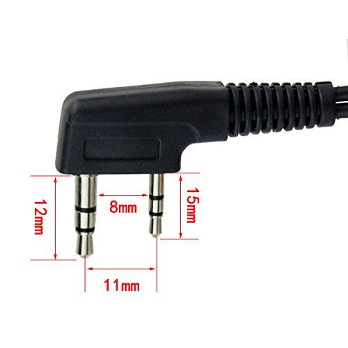 Retevis Walkie Talkie Earpiece with Mic, Big PTT Headset with Long Wire, 2 Pin, for RT22 RT68 RT21 H-777 RT86, Compatible with Pxton Baofeng BF-888S Kenwood 2 Way Radio, Two Way Radio Headset(1 Pack)