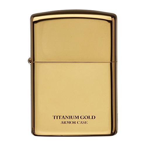 Zippo Armor Titanium Coating Gold Lighter - Scratch-Resistant & Durable