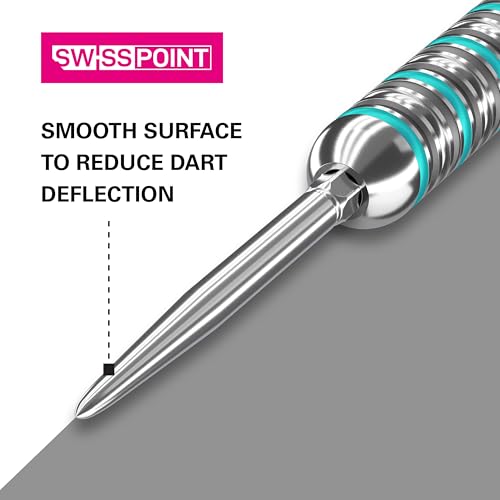 Swiss Point Dart Tips Set - 3 Pack for Target Darts, 40mm Silver