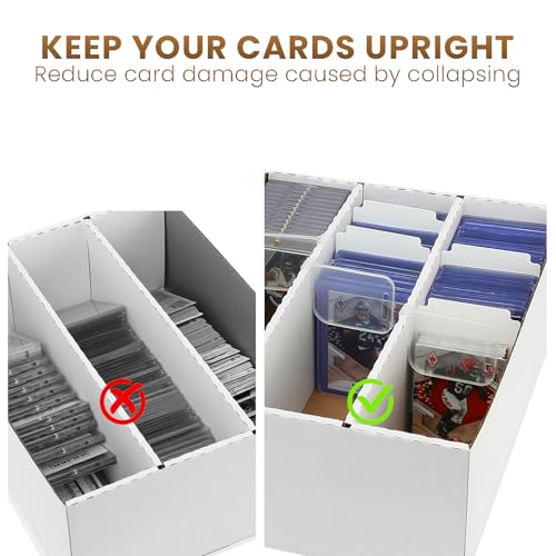 2-Pack Toploader Trading Card Storage Box with Dividers & Labels - 4800 Count, 3-Row Variation