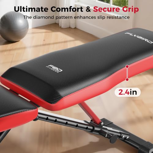 FLYBIRD C-FB299 Adjustable Weight Bench for Full Body Home Gym, Incline Flat Decline