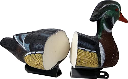 Waterfowl Decoys Set - Realistic Wood Duck Floater 6-Pack for Hunting