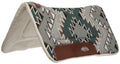Equestrian Saddle Pad - 32x32 Inches, Blue, Wool & Weather-Resistant Fabric, Southwest Green/Gray Variation