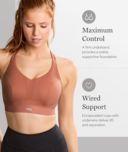 Panache Women's Endurance Wired Sports Bra 34F Black Non-Padded Breathable Support