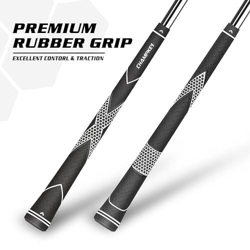 Oversize Rubber Golf Grips Pack of 13 with Full Repair Kits White Black
