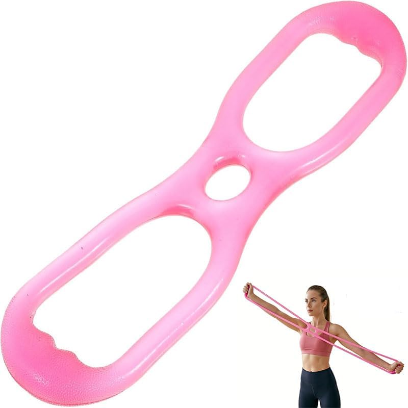 Toddmomy Figure 8 Resistance Band - Silicone Elastic Pull Rope for Yoga & Stretching | Jelly Color