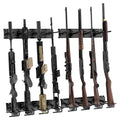 8-Slot Heavy Duty Steel Gun Rack Wall Mount for Rifles & Shotguns - Classic