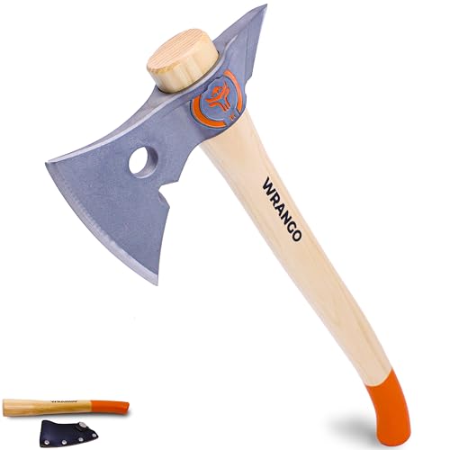 Titanium Tomahawk Axe with Spike End - 45% Lighter, 18in & 11.5in Hickory Handles, Precision Edge, Outdoor Survival Tool - Variation: Spike End