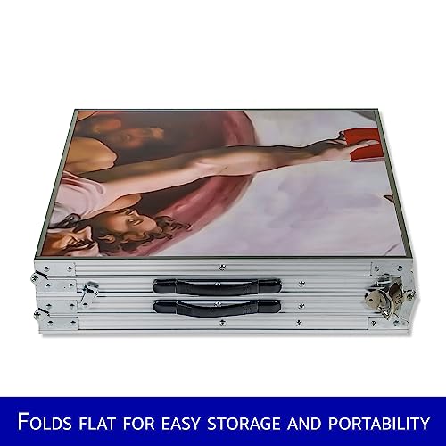 Silver Aluminum 8' Folding Beer Pong Table with Bottle Opener & Carrying Handles
