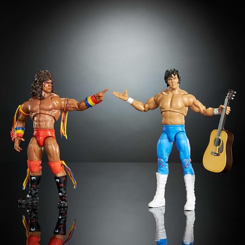 Mattel WWE Coliseum Collection 2-Pack Action Figures with Ultimate Warrior & Honky Tonk Man - 6-inch Collectible Set with Swappable Parts