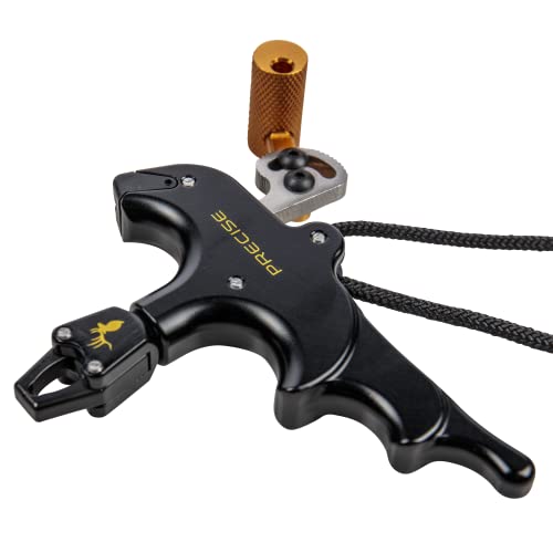 Archery Bow Release 4-Finger T Handle Caliper Style with Wrist Strap