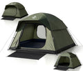 6 Person Camping Tent with 2 Doors Rainfly - Green, Extra Spacious