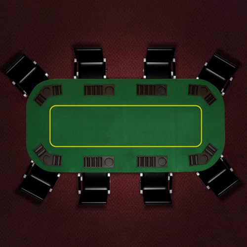 Foldable Wooden Poker Table Top with Cupholders & Chips - Green, 78.5"