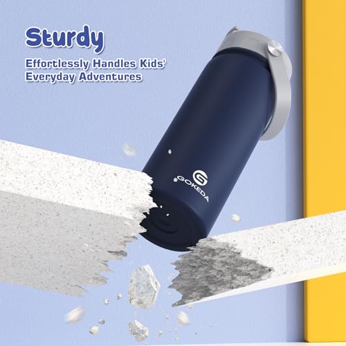 Kids 18oz Stainless Steel Water Bottle with Leak-Proof Straw Lid