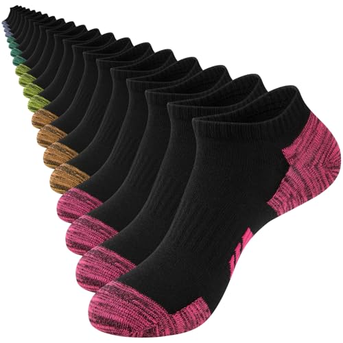 Ankle Socks for Women 20 Pairs, Lightweight Athletic Running Socks - Black