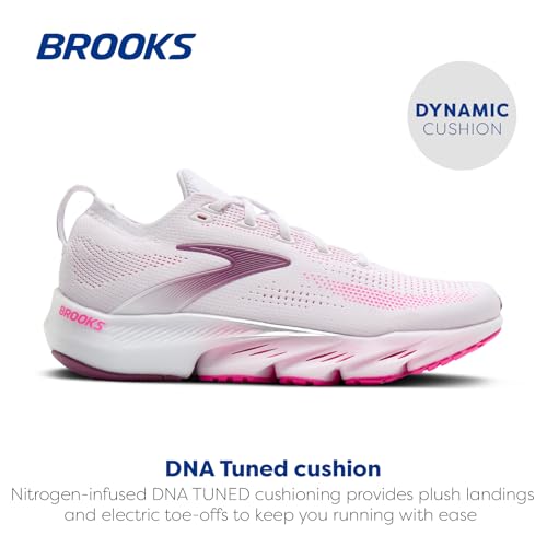 Brooks Women’s Glycerin Flex Running Shoe 8 White Cyber Pink Argyle