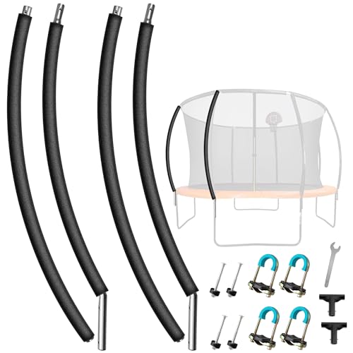 Suninlife 2-Pack Replacement Curved Trampoline Poles for 8-16FT Enclosures