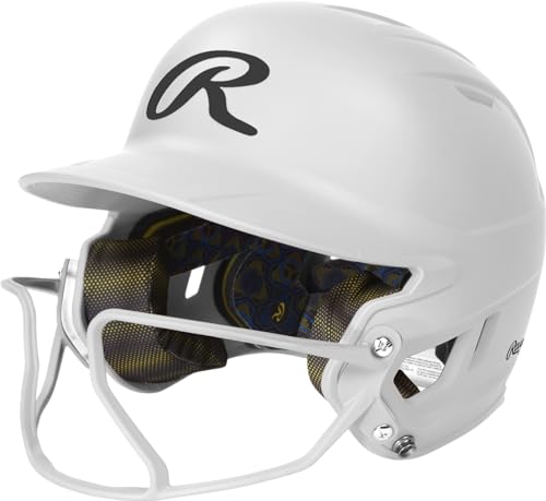 Junior Fastpitch Softball Batting Helmet with Face Guard - 6 3/8"-7 1/8" White