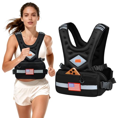 WANOON Adjustable Weighted Vest for Men & Women - 8-30 lb Black