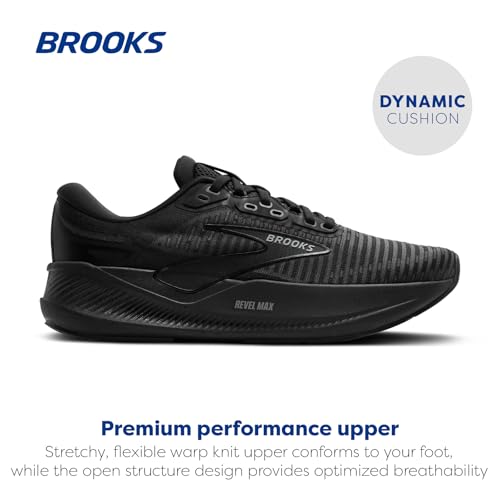 Brooks Men’s Revel Max Running Shoe - Black/Black/Ebony 12