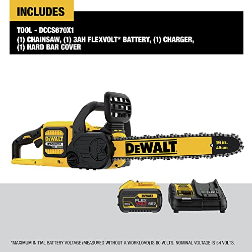 DeWalt FLEXVOLT 60V 16-Inch Cordless Chainsaw with 2Ah Battery