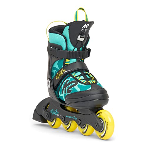 Kids Adjustable Inline Skates for Girls, 5-Size Fit, Green - Marlee Pro