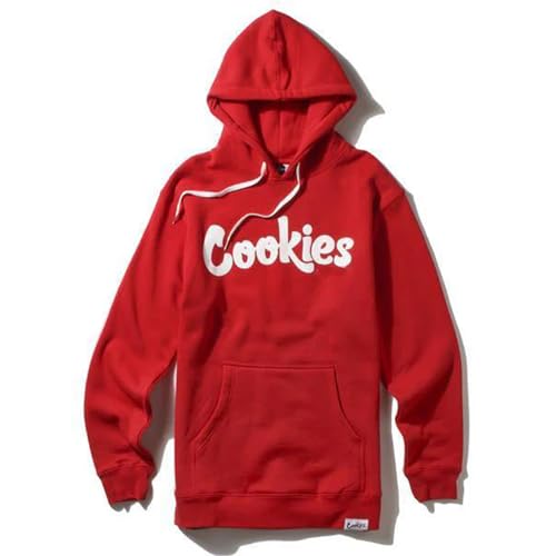 Cookies Logo Men's Pullover Hoodie - Large, Red & White