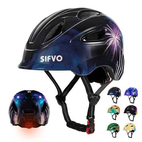 Kids Bike Helmet with LED Light, Adjustable Toddler & Youth Safety Helmet