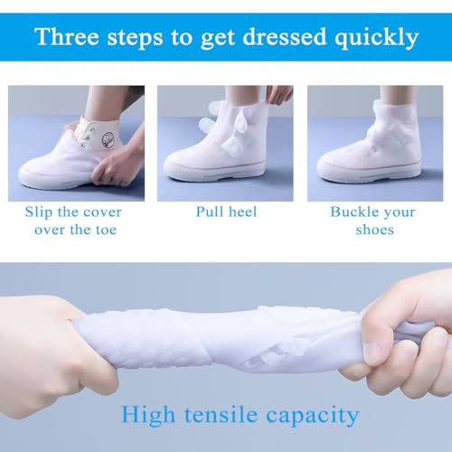 Rain Boot Covers Waterproof Silicone Overshoes for Men Women XL White
