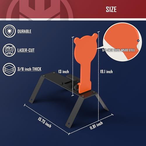 KNINE OUTDOORS Auto Reset Steel Gong Target 3/8'' AR500 for Shooting Range